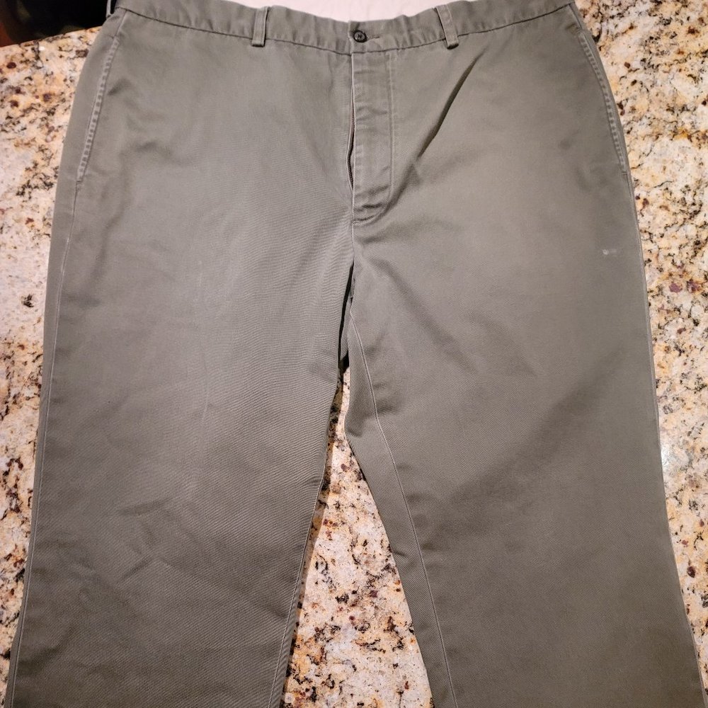Brooks Brothers Mens Advantage Chino Pants 40X30 Clark Olive Green 100% Cotton